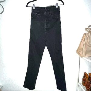 MOTHER 25 Tippy Top Frisky Flood Wash Not Guilty Grey Black High Waist Jeans